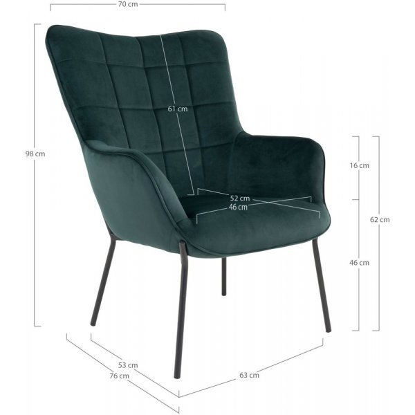 Fauteuil Glasgow - Vert/noir Fauteuil Glasgow - Vert/noir