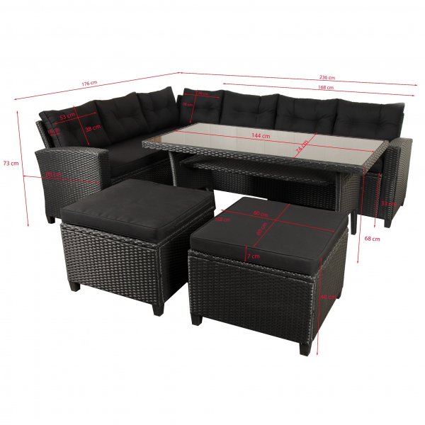 Loungegrupp Tanumshede - Konstrotting svart