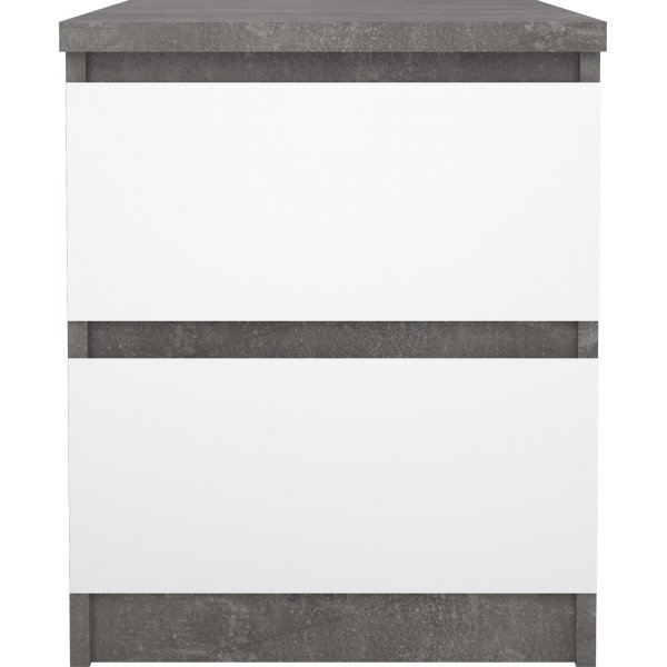 Naia sängbord 2 - Betong/vit Naia sängbord 2 - Betong/vit