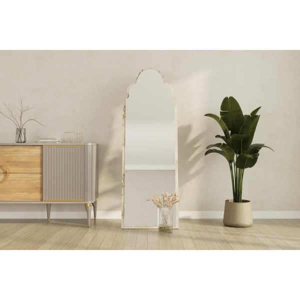 Samaran vloerspiegel - Wit marmer