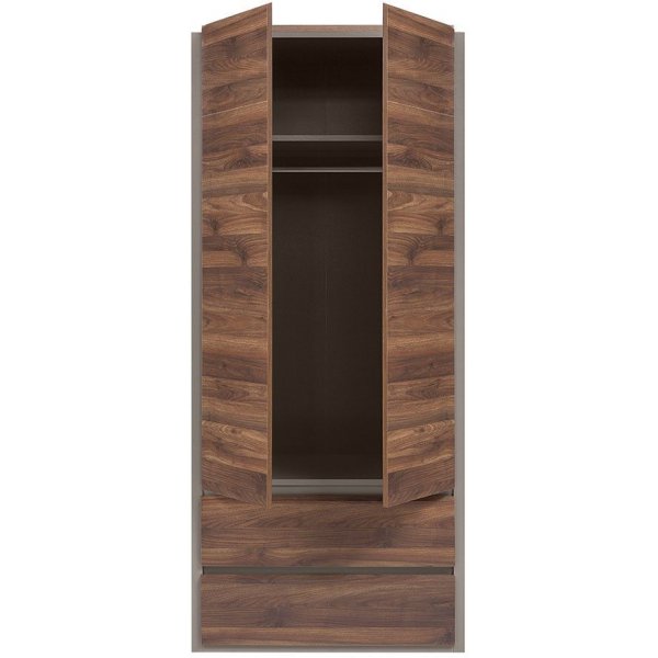 Runsala garderob - Valnöt/grå Runsala garderob - Valnöt/grå