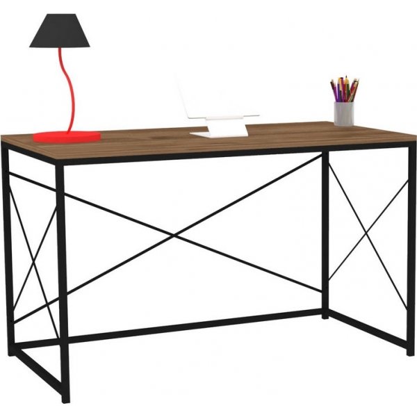 Bureau 121x60 cm - Noyer/noir Bureau 121x60 cm - Noyer/noir