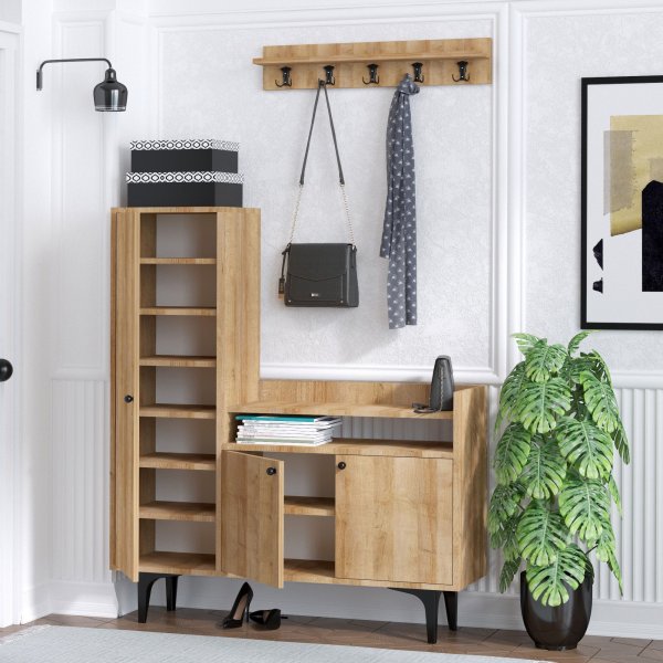 Barney schoenenkast - Eiken Barney schoenenkast - Eiken