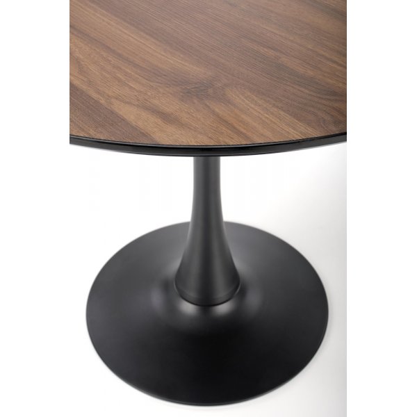 Olmo matbord 90 cm i valnt/svart med 2st Sara karmstol i valnt och linne