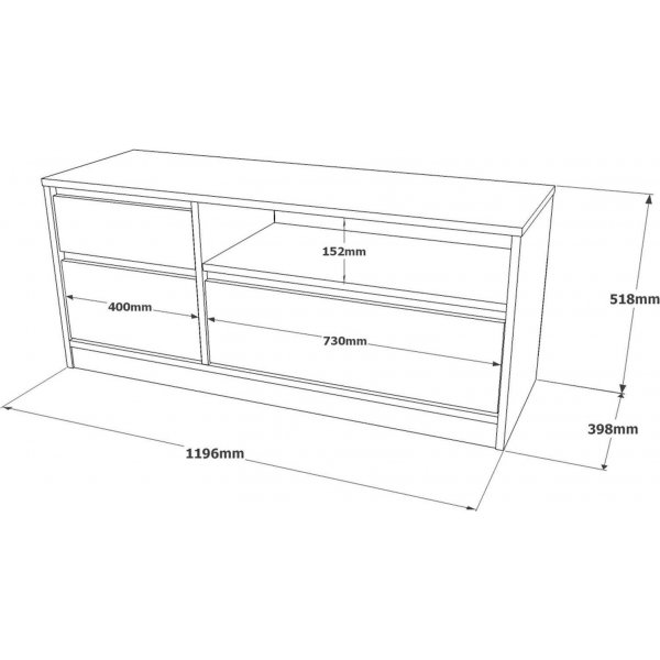 Luvio TV-bänk 7 - Ek/svart Luvio TV-bänk 7 - Ek/svart