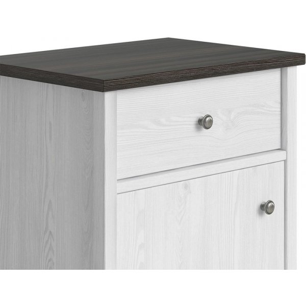 Salvador sngbord - Vit bets / svart bets