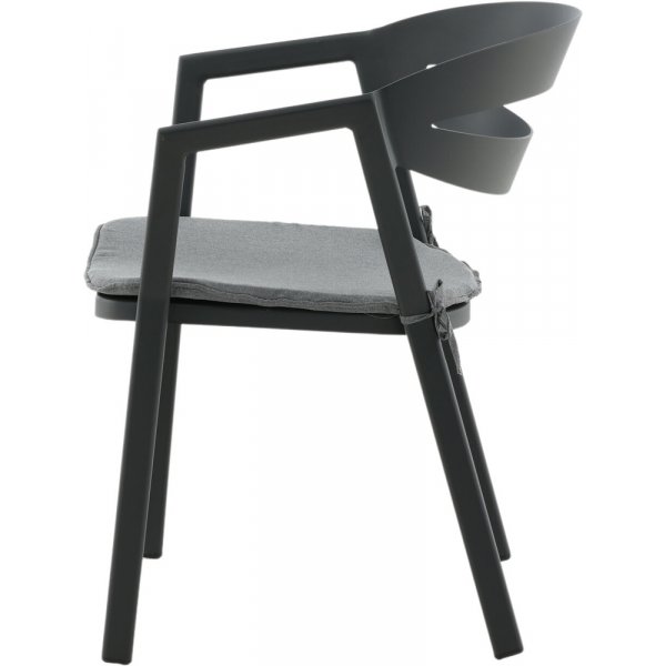 Slit matstol - Svart/Gr