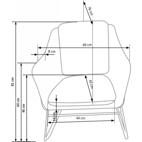 Fauteuil Bertta - Gris (Tissu) / Chrome