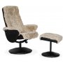 Times ftlj med fotpall (Recliner) - Beige frskinn + Flckborttagare fr mbler