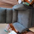 Kundbild Minnesota reclinerfåtölj - Grå tyg: Jätteskön att sitta o ligga i