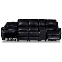 Enjoy Chicago reclinersoffa - 4-sits (el) i svart konstläder (modell H) Enjoy Chicago reclinersoffa - 4-sits (el) i svart konstläder (modell H)