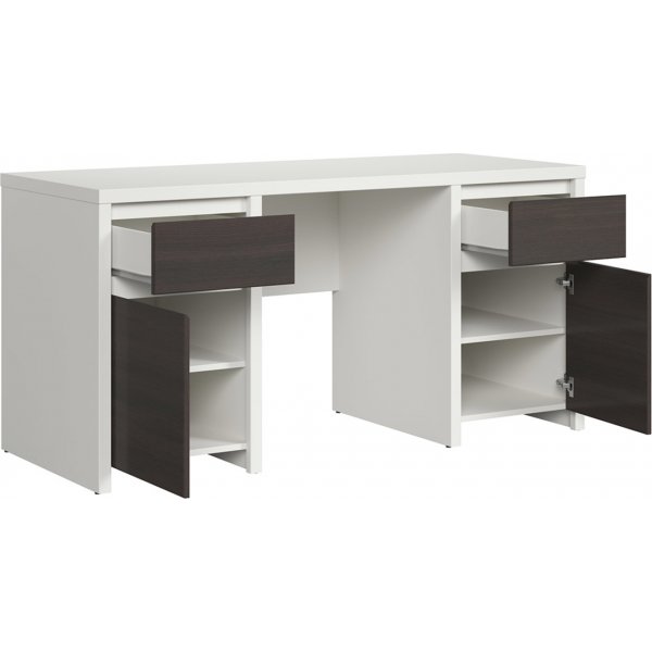 Kaspian skrivbord 160 x 65 cm - Vit/wenge Kaspian skrivbord 160 x 65 cm - Vit/wenge