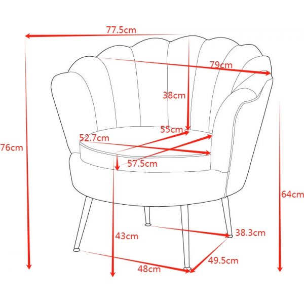 Fauteuil in beige fluweel - Kingsley Fauteuil in beige fluweel - Kingsley