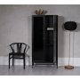 Revel vitrinskp H170 cm - Svart / Mrktonat glas
