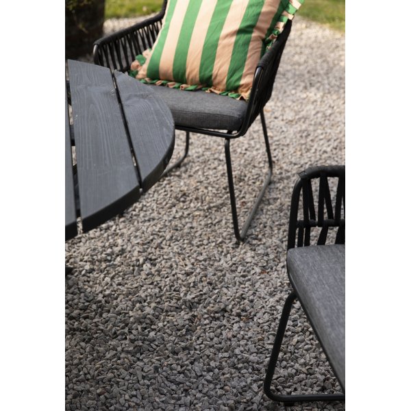 Chaise d\\\'extérieur avec corde et coussins gris Chaise d\\\'extérieur avec corde et coussins gris