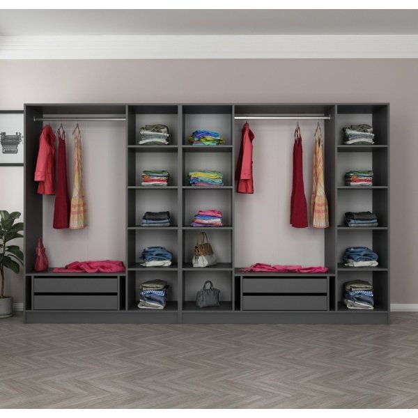 Armoire Cavolo 315 cm, variante B - Anthracite Armoire Cavolo 315 cm, variante B - Anthracite