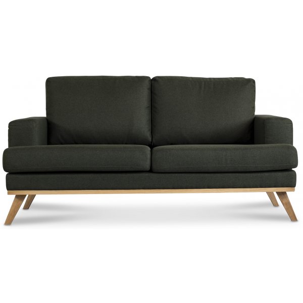 Ventura 2-sits soffa - Mrkgrn (tyg)