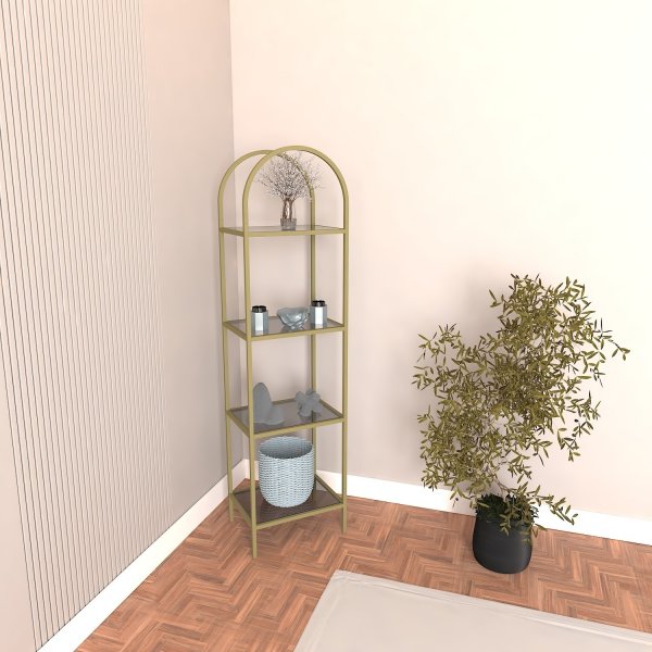 Mona bokhylla 40 x 30 x 152 cm - Guld Mona bokhylla 40 x 30 x 152 cm - Guld