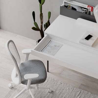 Leila skrivbord 108x60 cm - Vit/antracit