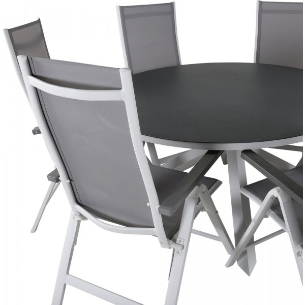 Copacabana utematgrupp med 6 st Albany stolar - Gr/Vit