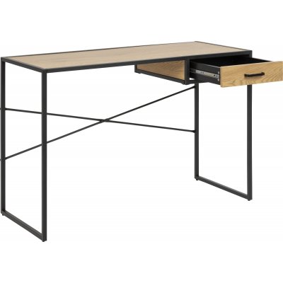Seaford skrivbord med lda 110x45 cm - Ek/svart