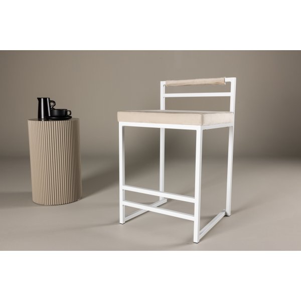 Opelika barstol - Beige/vit