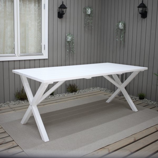 Matbord Scottsdale 190 cm - Vit + Textilskydd fr mbler