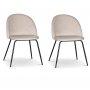 Beige stol i sammet med svarta ben - Astrid