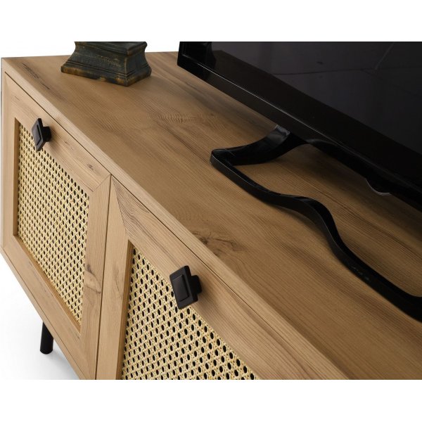 Banc mdia Alcazar 140 cm - Chne/noir