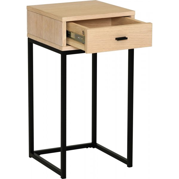 Regal sängbord H60 - Vitpigmenterad ekfanér/svart Regal sängbord H60 - Vitpigmenterad ekfanér/svart