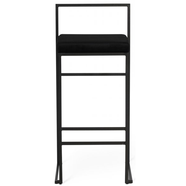 Barstol svart sammet sitthöjd 75 cm + Fläckborttagare för möbler Barstol svart sammet sitthöjd 75 cm + Fläckborttagare för möbler