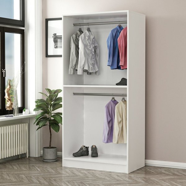 Cavolo garderob 90 cm - Vit/svart Cavolo garderob 90 cm - Vit/svart