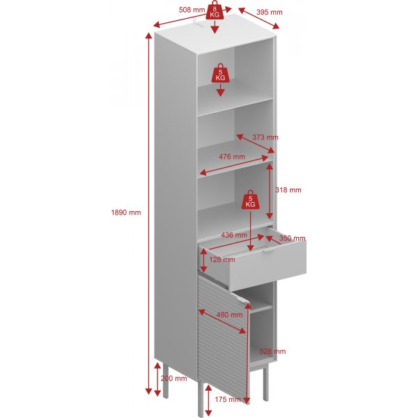 Soma vitrinekast - Zwart/espresso