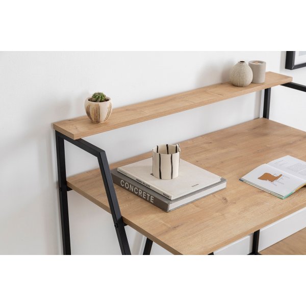 Bureau Lissa 105 x 60 cm - Chêne saphir/noir Bureau Lissa 105 x 60 cm - Chêne saphir/noir