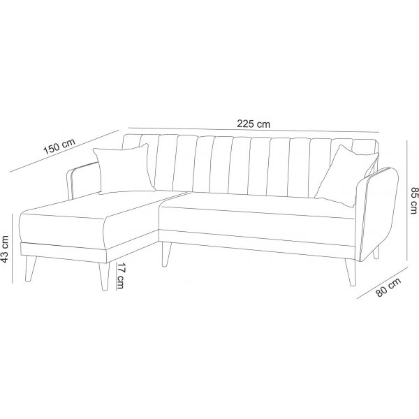 Aqua slaapbank links - Donkerblauw Aqua slaapbank links - Donkerblauw