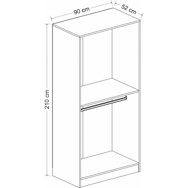 Armoire Cikani 90x52x210 cm - Blanc Armoire Cikani 90x52x210 cm - Blanc
