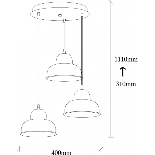Plafonnier Bergame 180-S2 - Noir