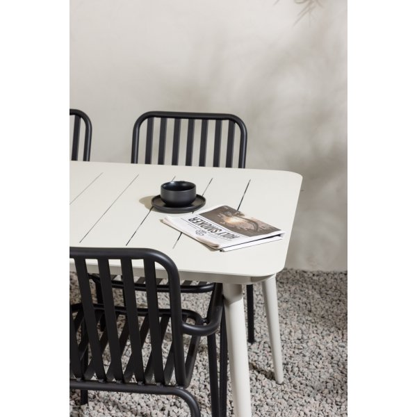 Lina utematgrupp med 6 st Peking stolar - Beige/Svart Lina utematgrupp med 6 st Peking stolar - Beige/Svart