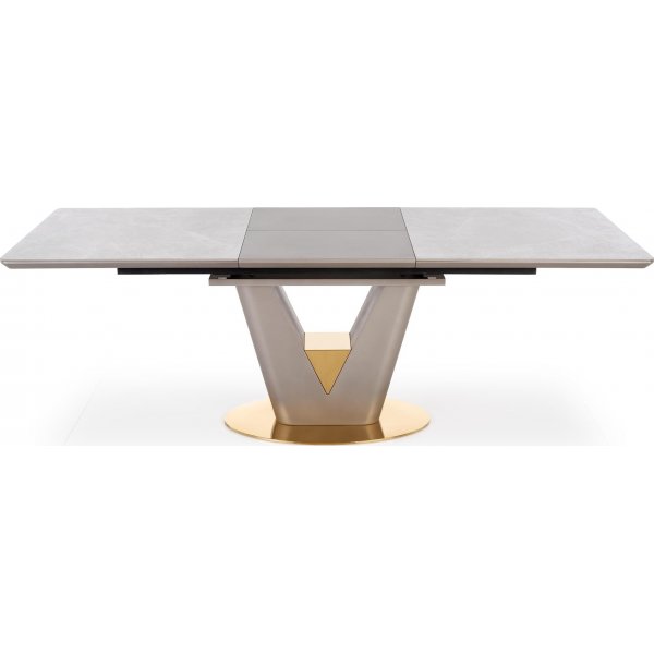 Table à manger Valentino 160-220 x 90 cm - Marbre gris/gris clair/or Table à manger Valentino 160-220 x 90 cm - Marbre gris/gris clair/or