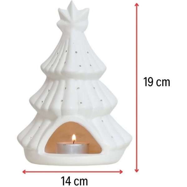 Lanterne bougie sapin de Noël - Blanc Lanterne bougie sapin de Noël - Blanc