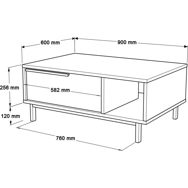 Ocean soffbord 90 x 60 cm - Vit Ocean soffbord 90 x 60 cm - Vit
