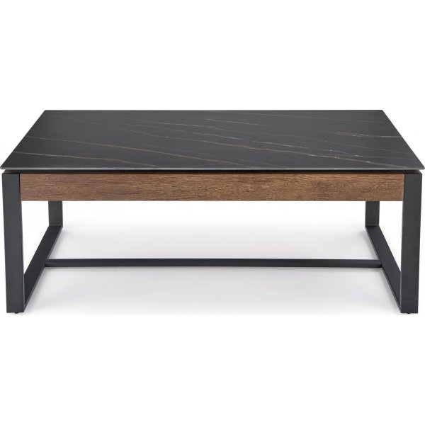Table basse Ramona 121 x 61 cm - Marbre noir/noyer Table basse Ramona 121 x 61 cm - Marbre noir/noyer