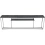 Stella mediabnk - Svart marmorerat glas / Kromat underrede