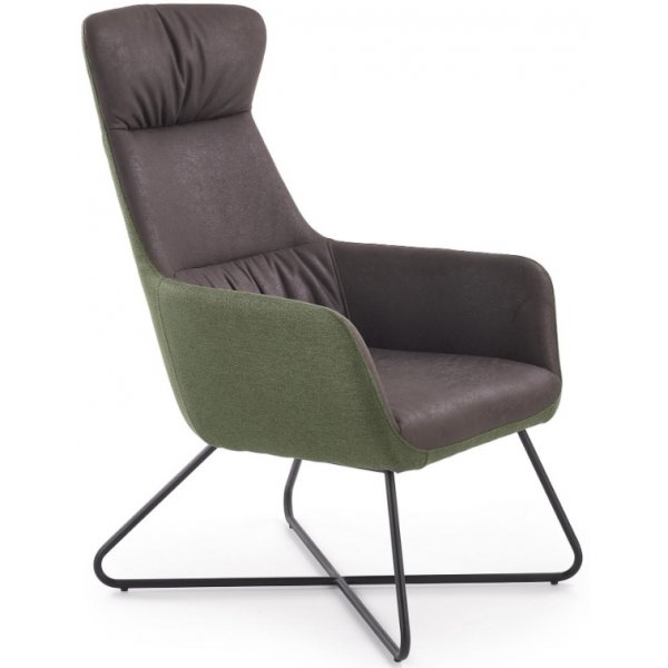 Phillis ftlj med fotpall - Grn/brun