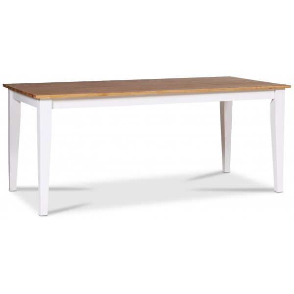 Dalarös matgrupp 140 cm bord vit/ek med 4 st stolar + 4.00 x Stolsdyna Dalarös matgrupp 140 cm bord vit/ek med 4 st stolar + 4.00 x Stolsdyna