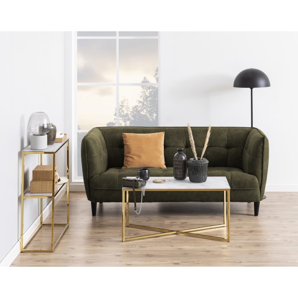 Alisma consoletafel 79,5 cm - Wit marmer/goud