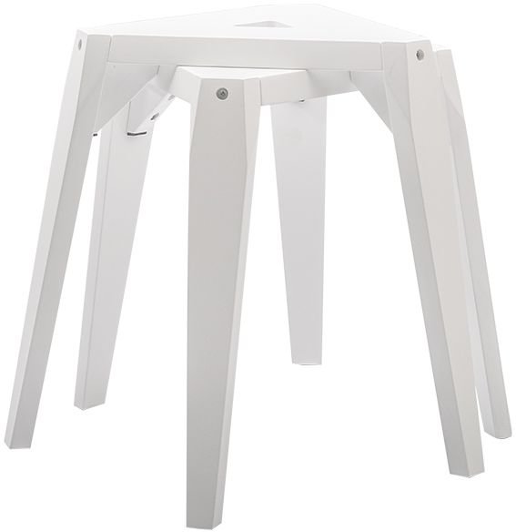 Prisma stapelbar pall 2-pack - Vit (mdf - tr)