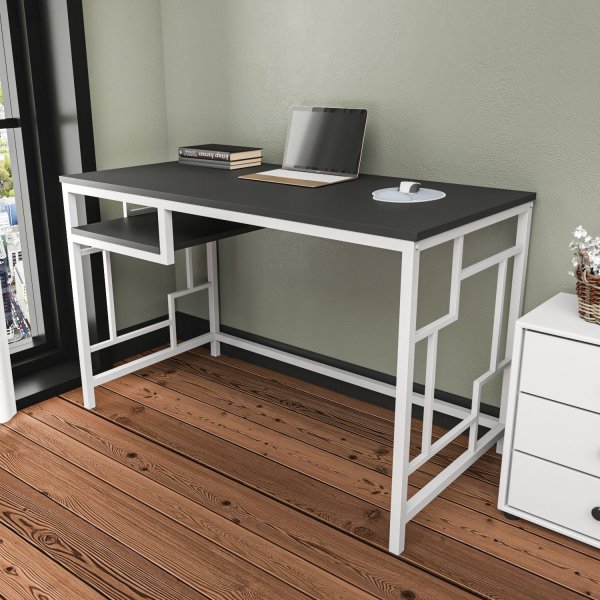 Bureau Kennesaw 120 x 60 cm - Blanc/anthracite Bureau Kennesaw 120 x 60 cm - Blanc/anthracite