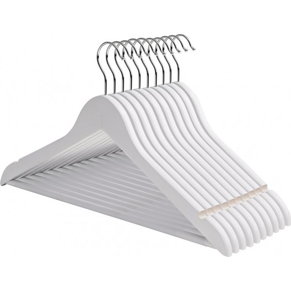 Cintre, bois, 44,5 cm, pack de 10 - Blanc