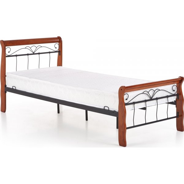 Anika 90x200 cm bedframe - antiek kersen/zwart
